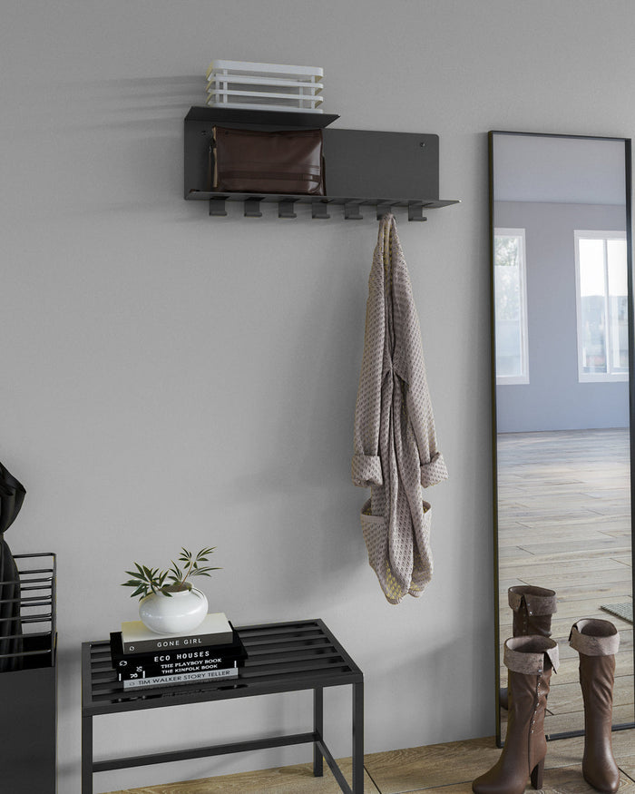 Gorillz Plenck - Wandkapstok met Hoedenplank - Kapstok - Zwart