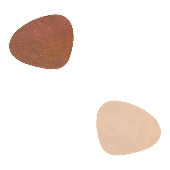 LIND DNA Nupo Double Curve Onderzetters 4st. - brown/sand