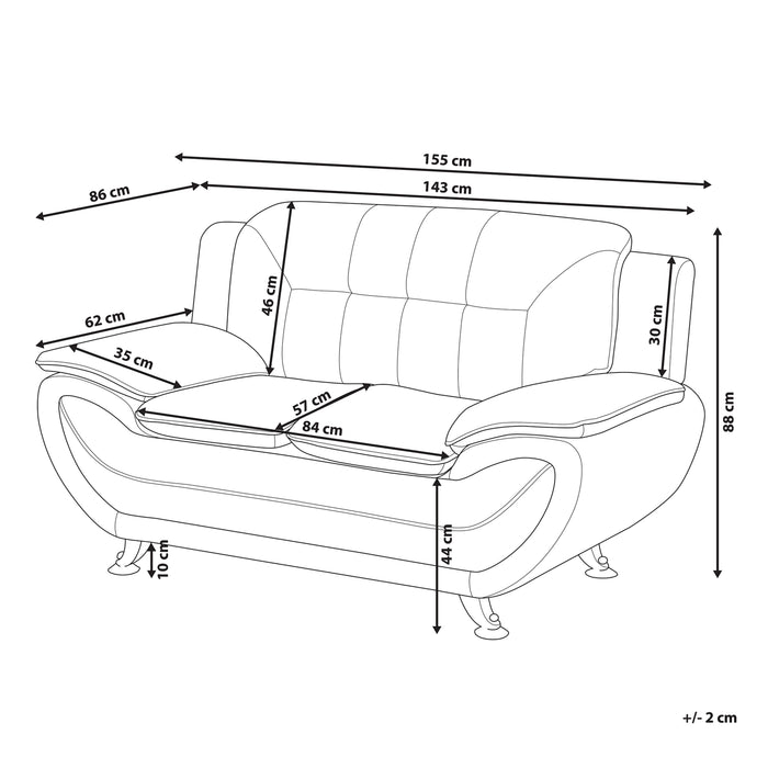 Beliani - LEIRA - Tweezitsbank - Wit - Kunstleer