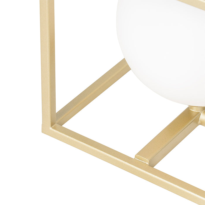 QAZQA Design tafellamp goud met wit glas - Aniek