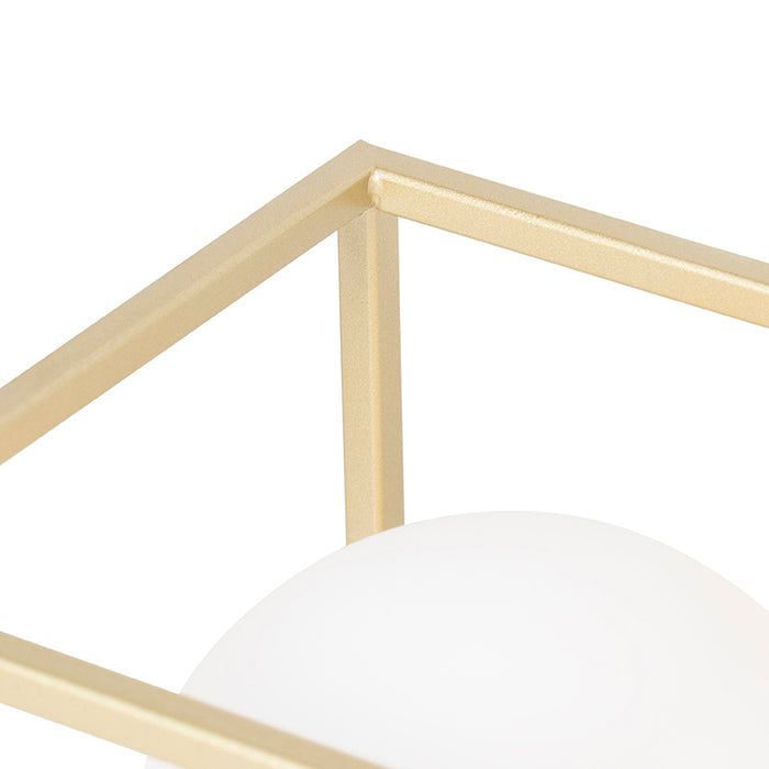 QAZQA Design tafellamp goud met wit glas - Aniek