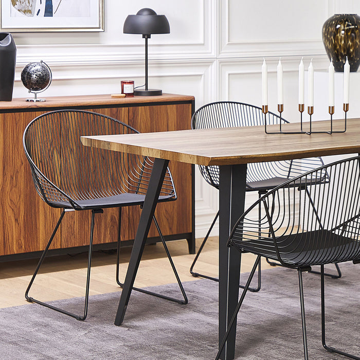 Beliani - AURORA - Eetkamerstoel - Zwart - Staal