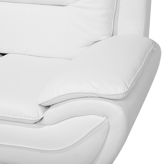 Beliani - LEIRA - Driezitsbank - Wit - Kunstleer