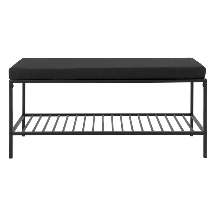 House Nordic Bankje Avery met schap en kussen zwart