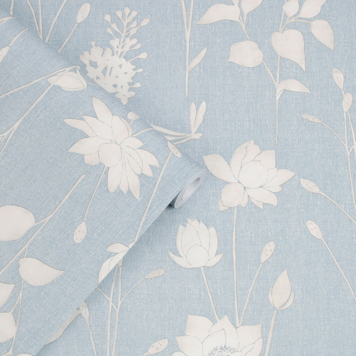 Laura Ashley - Vliesbehang - Dragonfly Garden Chalk Blue - 10mx52cm