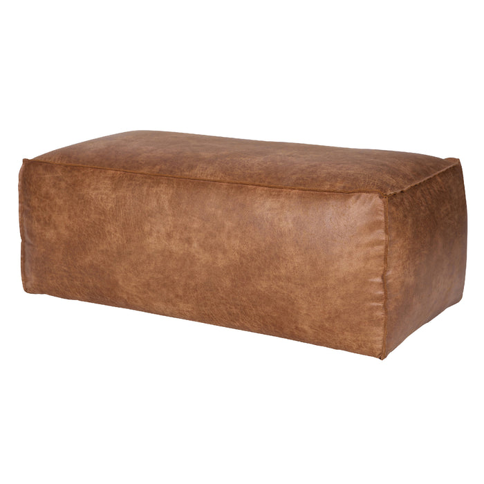 WOOOD Rodeo Poef - Eco-leder - Cognac