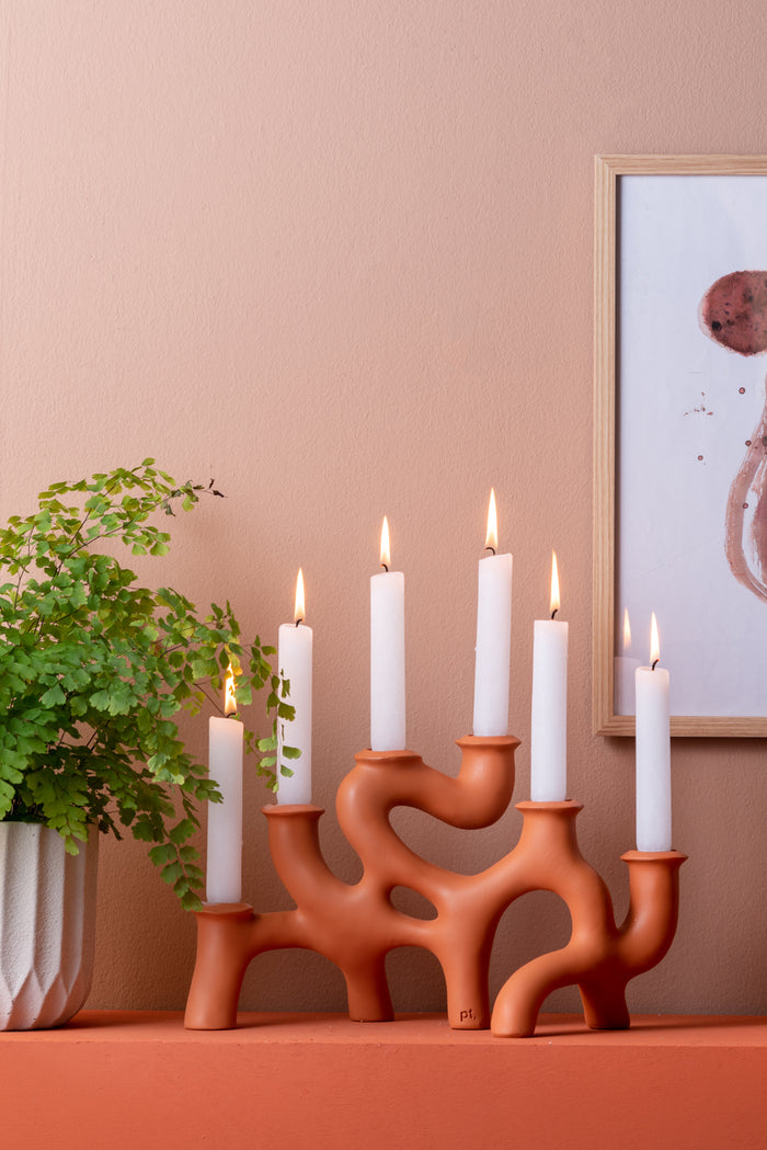 present time Kandelaar Swirls Large - Burned Orange