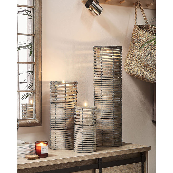 Beliani - ROVARE - Kandelaar - Lichte houtkleur - Populierhout