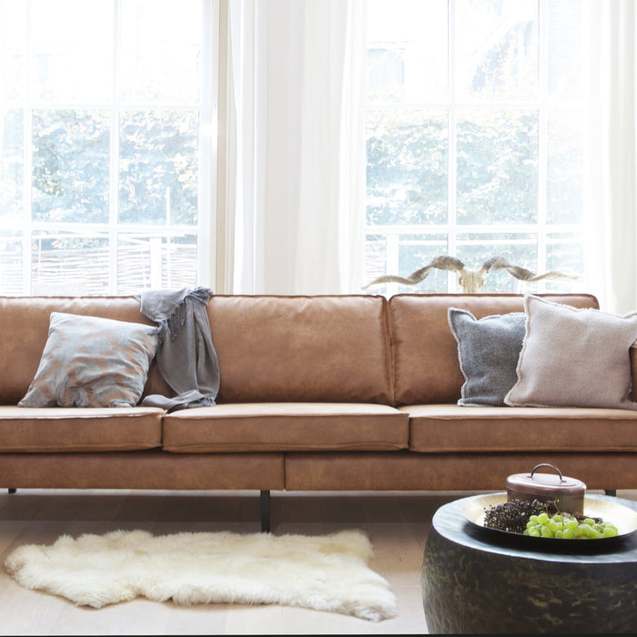 WOOOD Rodeo 3-zitsbank - Eco-leder -  Cognac