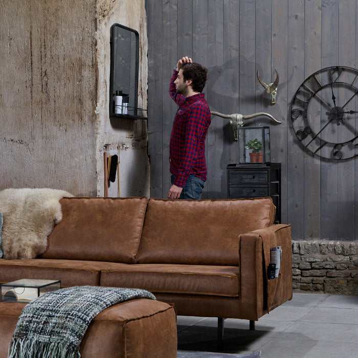 WOOOD Rodeo 3-zitsbank - Eco-leder -  Cognac