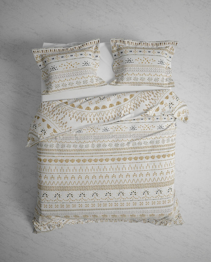 Heckett Lane Dekbedovertrek Katoen Satijn Barbola - bone brown