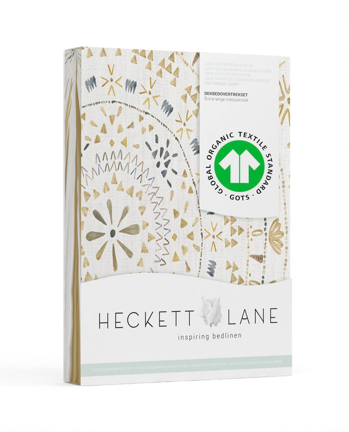 Heckett Lane Dekbedovertrek Katoen Satijn Barbola - bone brown