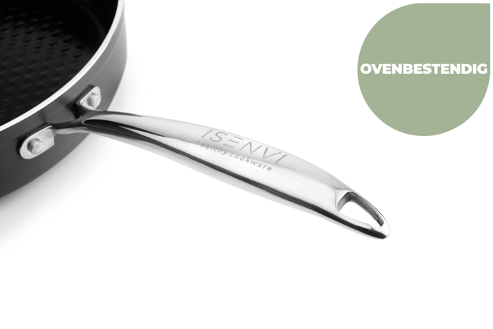 ISENVI Victoria Forged keramische sauspan 16 CM - RVS greep