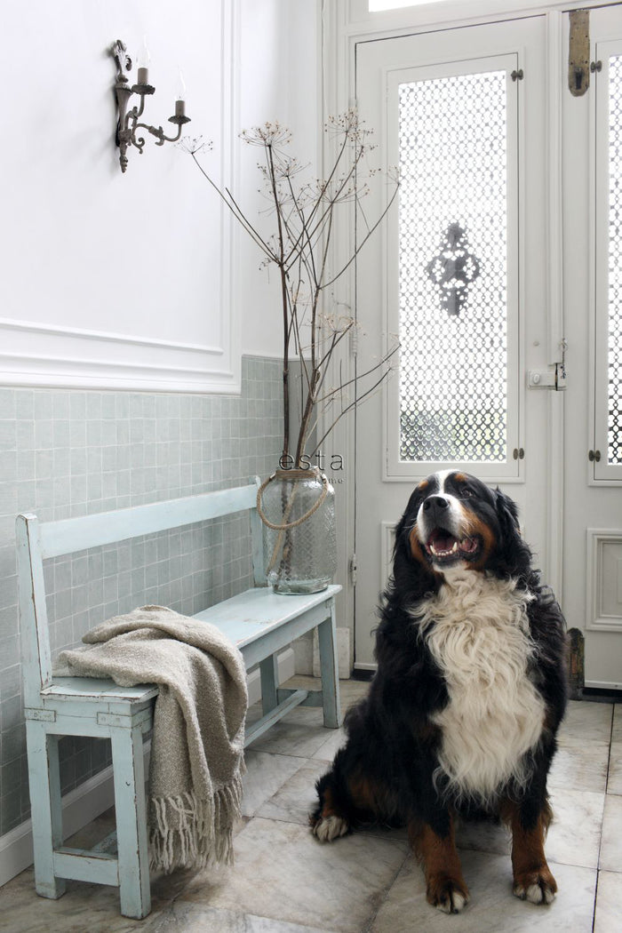 ESTAhome behang tegelmotief grijs - 53 cm x 10,05 m - 148317