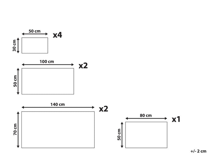 Beliani - ATAI - Handdoek set van 9 - Grijs - Katoen