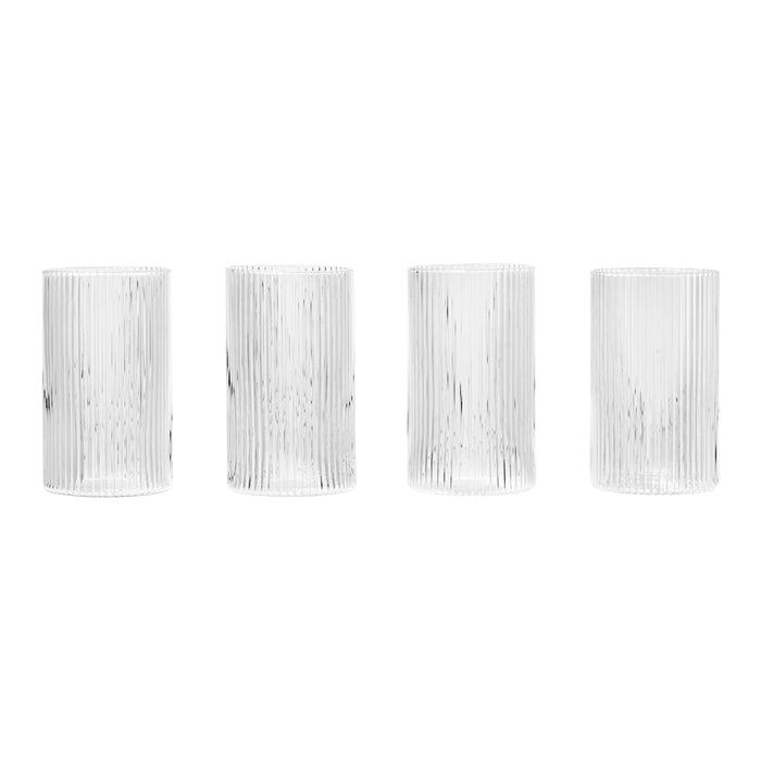 Ferm Living Ripple Waterglazen 4 st. - 140 ml - Clear