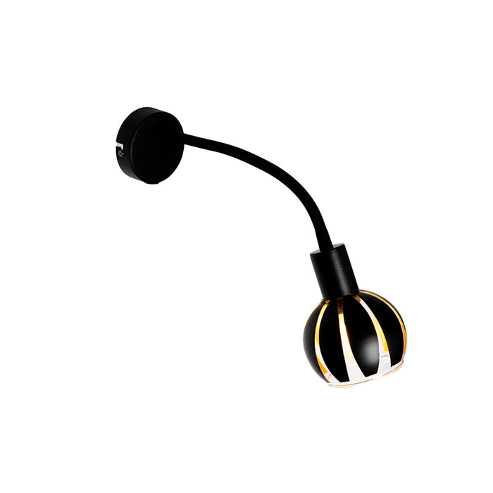 QAZQA Wandlamp melone - Zwart - Modern - L 90mm