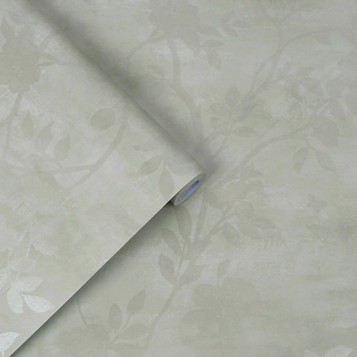 Laura Ashley - Vliesbehang - Eglantine Silhouette Eau de Nil -