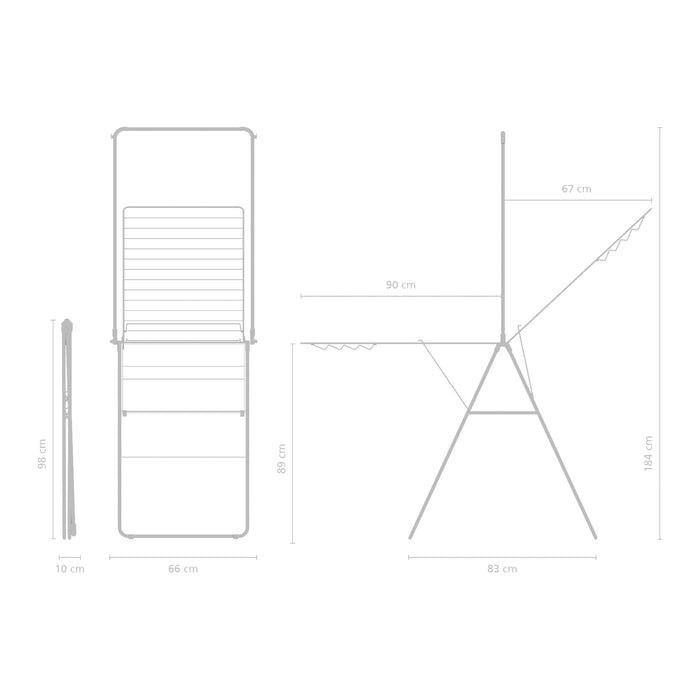 Brabantia HangOn Droogrek 25 Meter - Matt Black