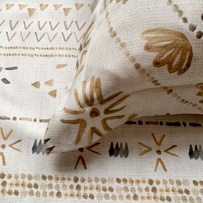 Heckett Lane Dekbedovertrek Katoen Satijn Barbola - bone brown