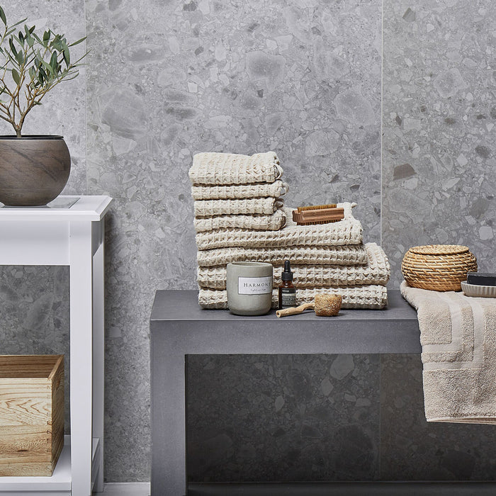 Beliani - AREORA - Handdoek set van 9 - Beige - Katoen