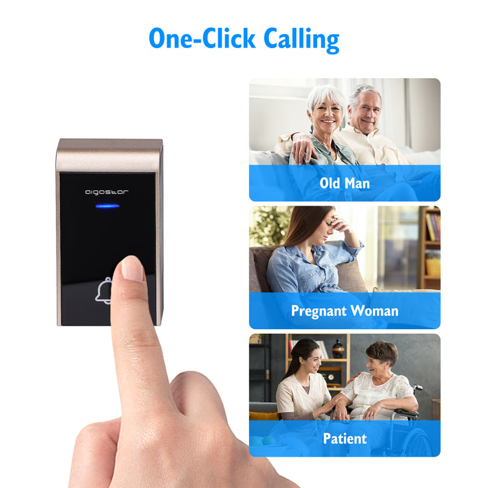 Aigostar Draadloze Deurbel - Met 2 ontvangers - 36 Melodieën