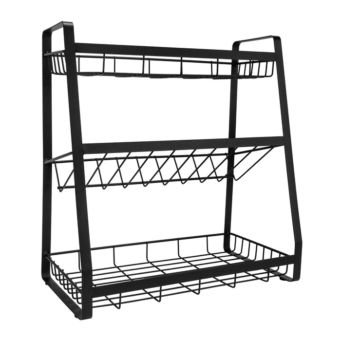 QUVIO Kruidenrek metaal met 3 planken - Zwart