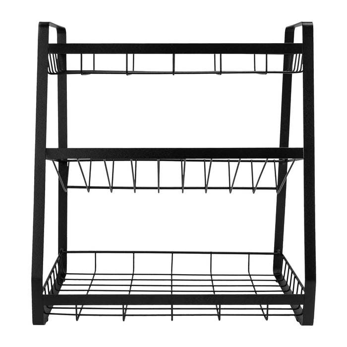 QUVIO Kruidenrek metaal met 3 planken - Zwart