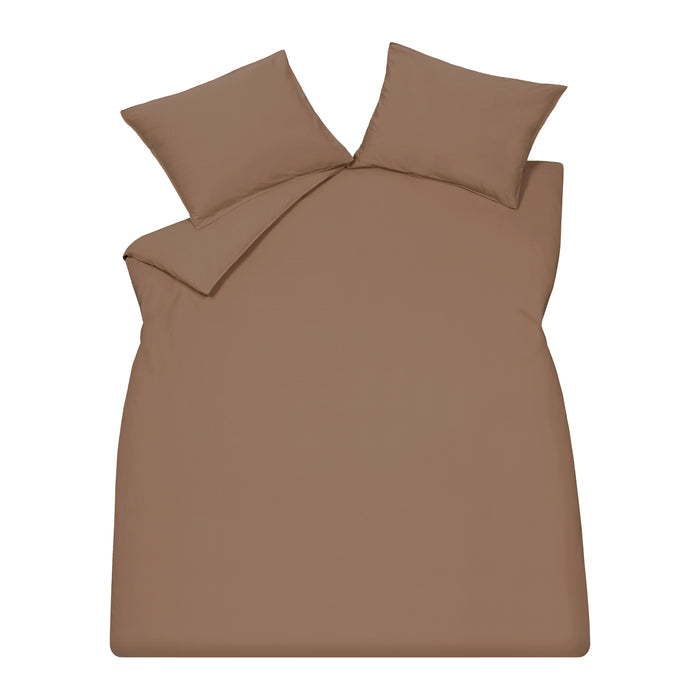 Vandyck Washed Cotton Dekbedovertrek 200 x 200/220 cm - Brownie