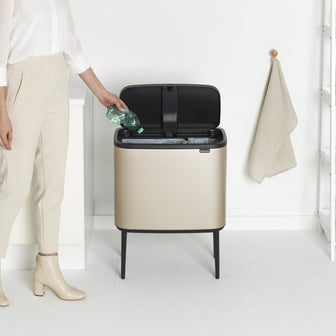 Brabantia Bo Touch Bin Afvalemmer 11 + 23 L - Metallic Gold