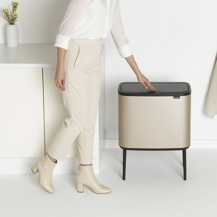 Brabantia Bo Touch Bin Afvalemmer 11 + 23 L - Metallic Gold