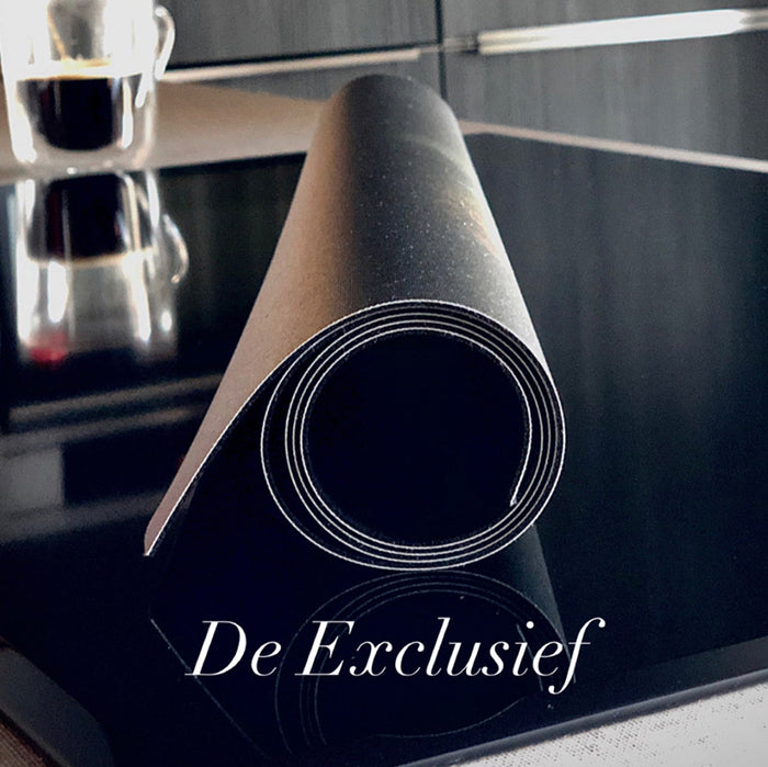 Inductie Beschermer - Exclusief - Boeket Zwart Print - 77x51cm