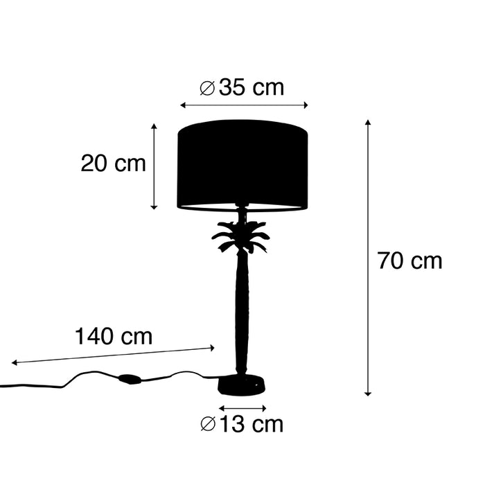 QAZQA Art Deco tafellamp brons met velours rode kap 35 cm - Areka
