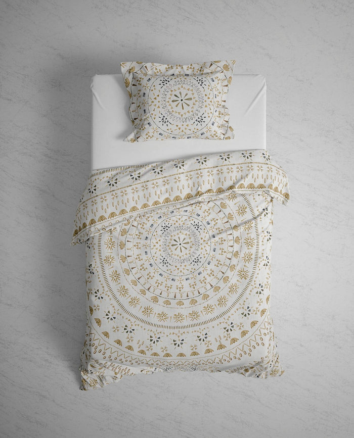 Heckett Lane Dekbedovertrek Katoen Satijn Barbola - bone brown