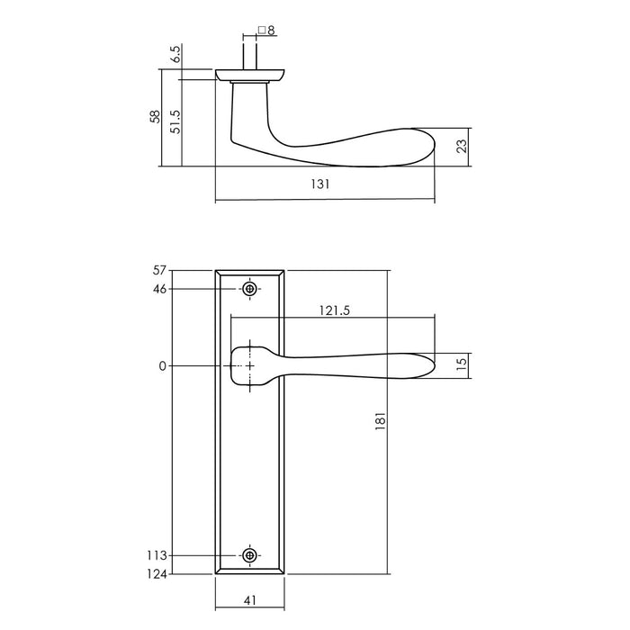 Intersteel Deurkruk Banaan met schild 181x41x7mm blind messing