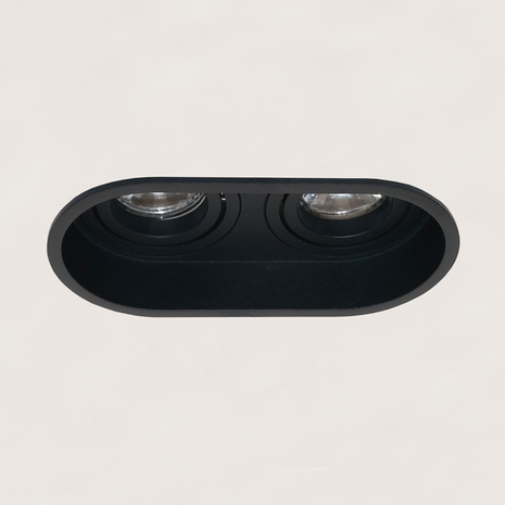 Artdelight Inbouwspot Rexi Zwart GU10   Rond 2 Lichts