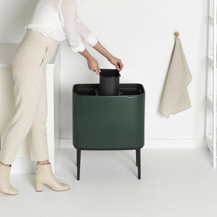 Brabantia Bo Touch Bin Afvalemmer 3 x 11 L  - Pine Green