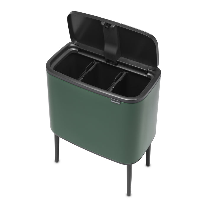 Brabantia Bo Touch Bin Afvalemmer 3 x 11 L  - Pine Green