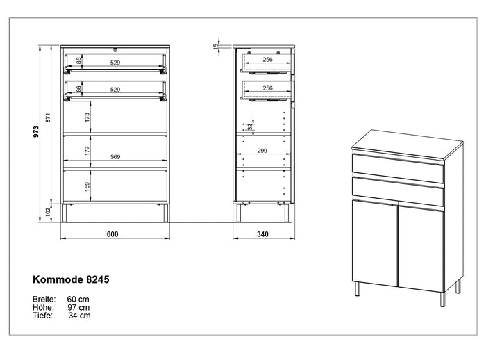 Germania Salinas Badkamerkast Laag Hoogglans Wit