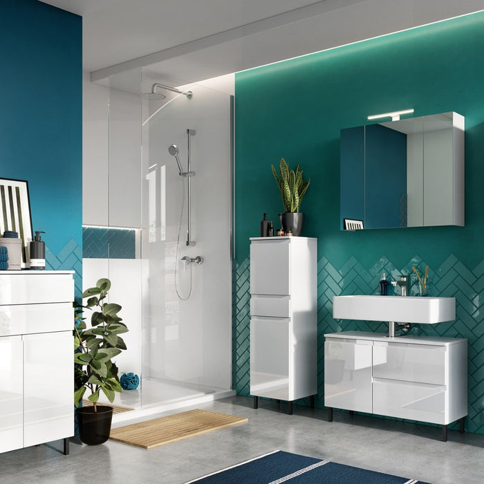 Germania Salinas Badkamerkast Hoog Hoogglans Wit