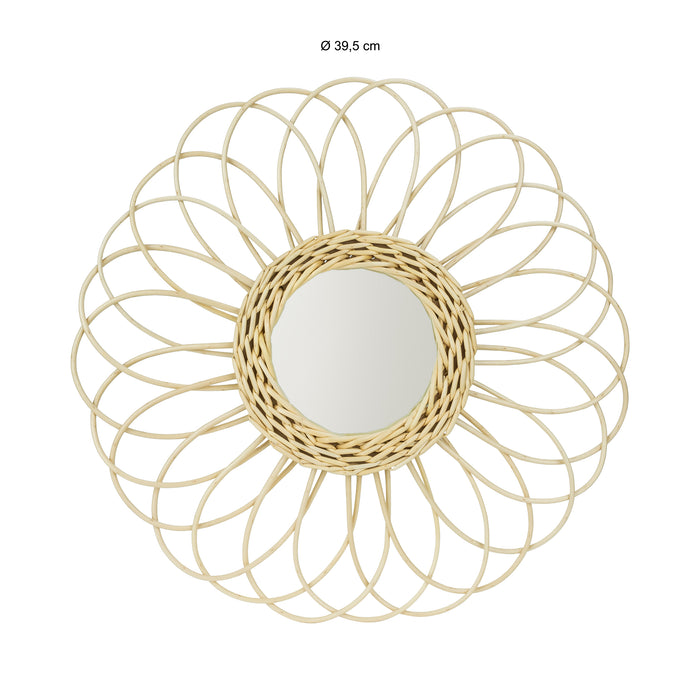 QUVIO Spiegel bloemvormig - Rotan