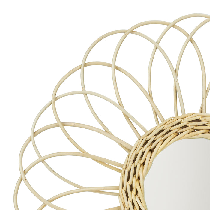 QUVIO Spiegel bloemvormig - Rotan