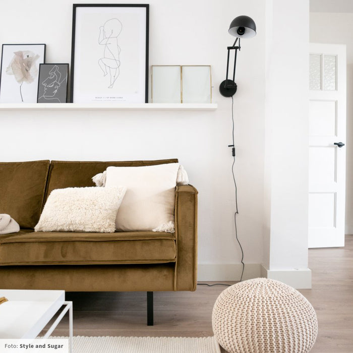 WOOOD Rodeo 3-zitsbank - Velvet -  Honinggeel