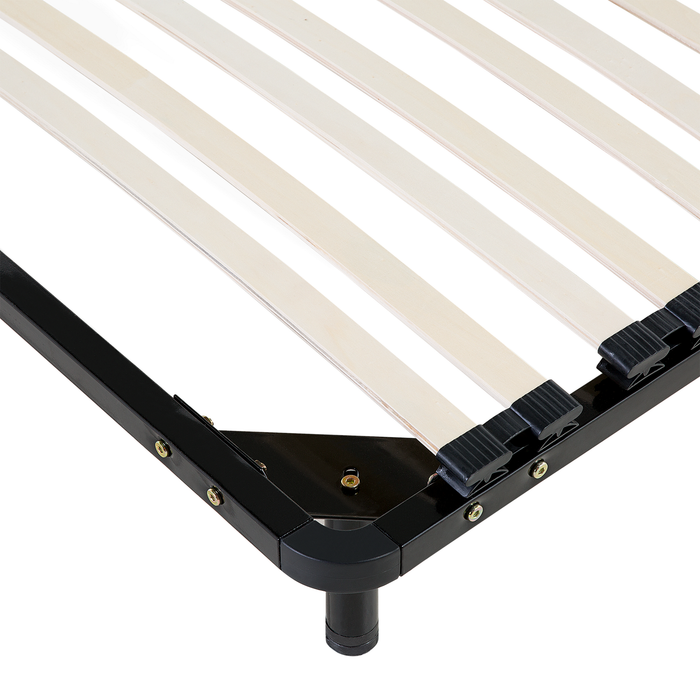 Beliani-BASIC -Vrijstaande lattenbodem-Zwart-160 x 200 cm-Staal