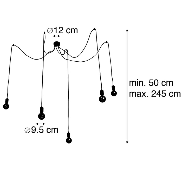 QAZQA LED Hanglamp cavalux - Zwart - Design - D 61.5cm