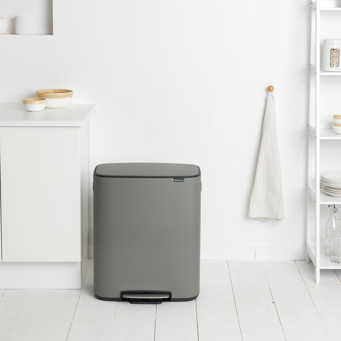 Brabantia Bo Pedaalemmer 60 Liter - Mineral Concrete Grey