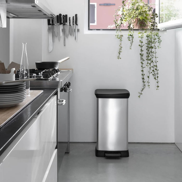 Curver Pedaalemmer Deco duo 23+23 L zilverkleurig