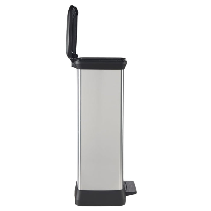 Curver Pedaalemmer Deco duo 23+23 L zilverkleurig