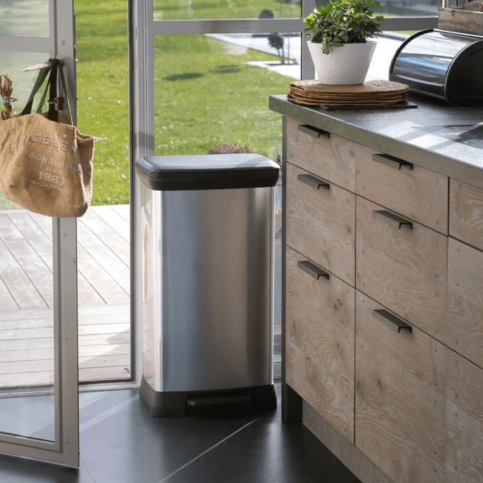 Curver Pedaalemmer Deco duo 23+23 L zilverkleurig