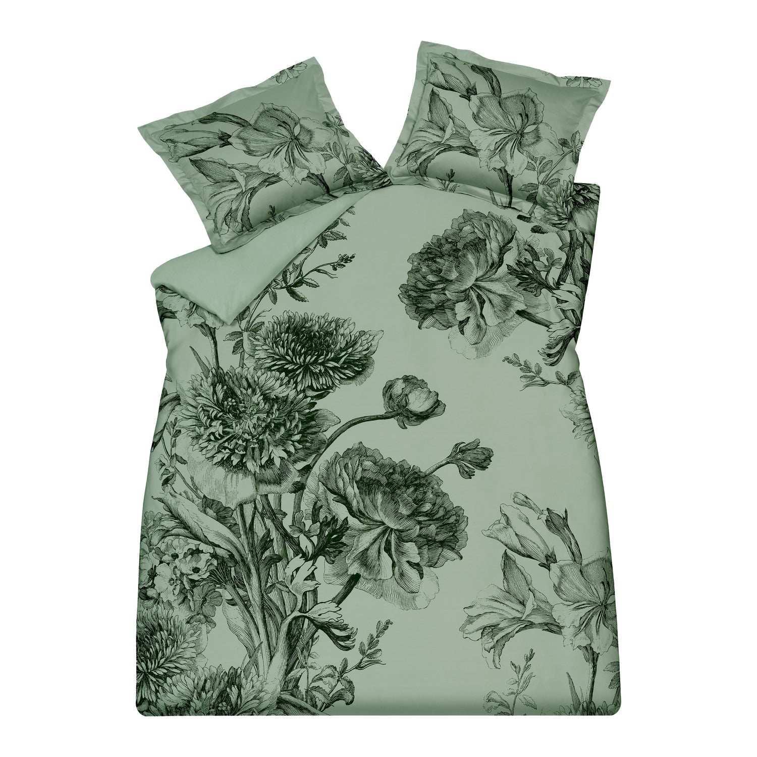 Vandyck Night Bloom Dekbedovertrek 140 x 200/220 cm - Smoke green